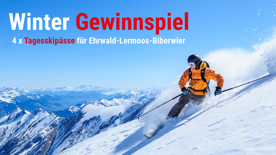 Ein Mann beim Skifahren