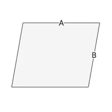 Grafik eines Blechzuschnitts Parallelogramm