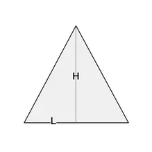 Eine Grafik eines Laserzuschnitts in Form eines Dreiecks (Gleichschenklig)