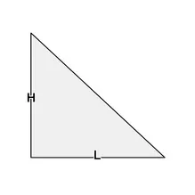Grafik eines Laserzuschnitts in Form eines Dreiecks (Rechtwinklig)