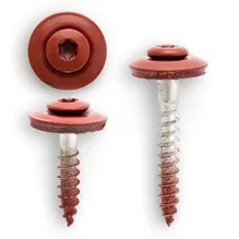 Spenglerschrauben - Torx in Oxidrot auf weißem Hintergrund